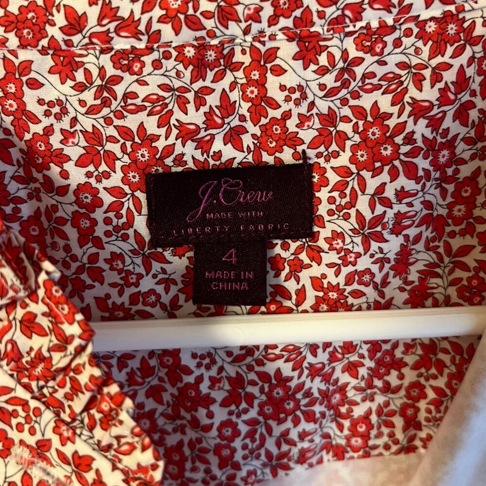 J.Crew Sleeveless Ruffle-Neck Midi in Liberty® Chamomile Floral Dress - Size 4 - Picture 7 of 8
